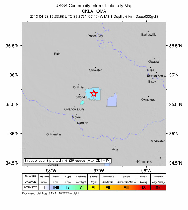 Did You Feel It? map: shaking reported by the public
