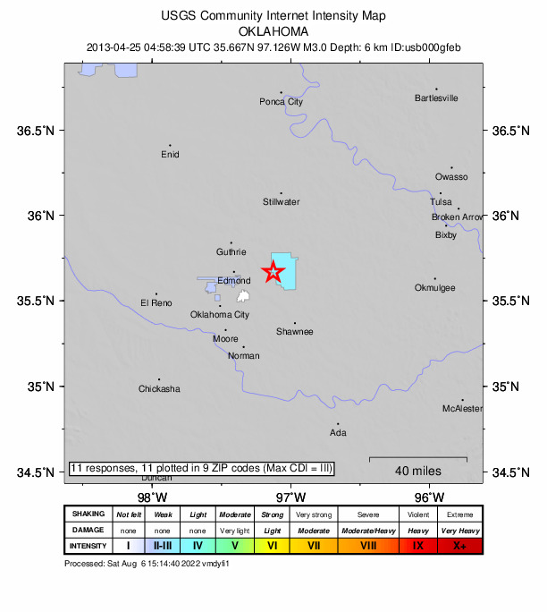 Did You Feel It? map: shaking reported by the public