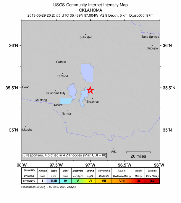 Did You Feel It? map: shaking reported by the public