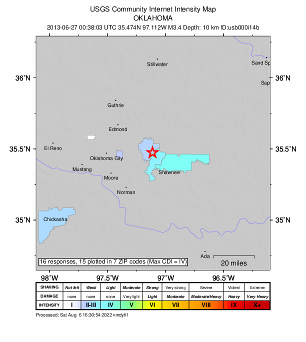 Did You Feel It? map: shaking reported by the public