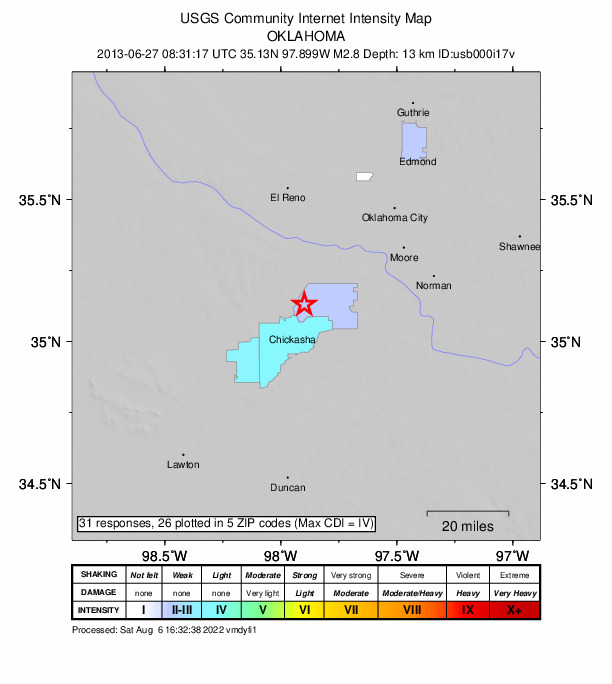 Did You Feel It? map: shaking reported by the public