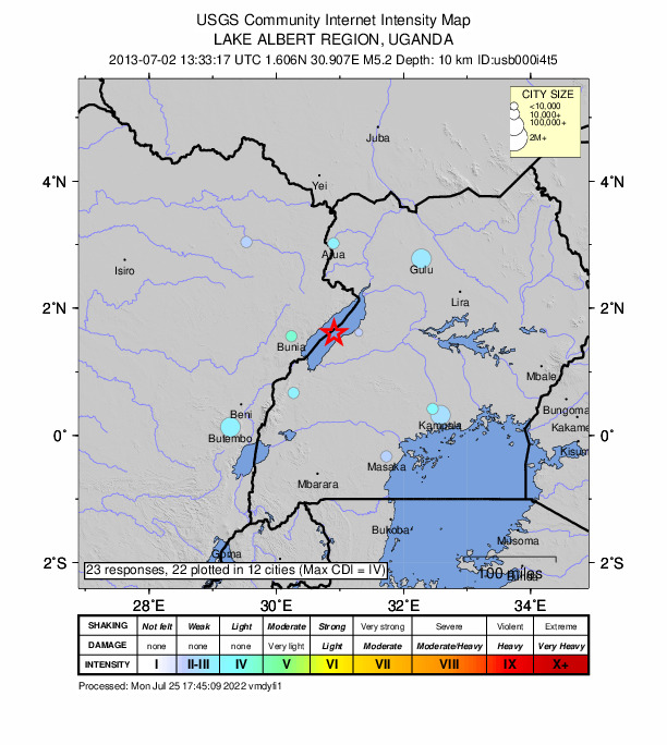 Did You Feel It? map: shaking reported by the public