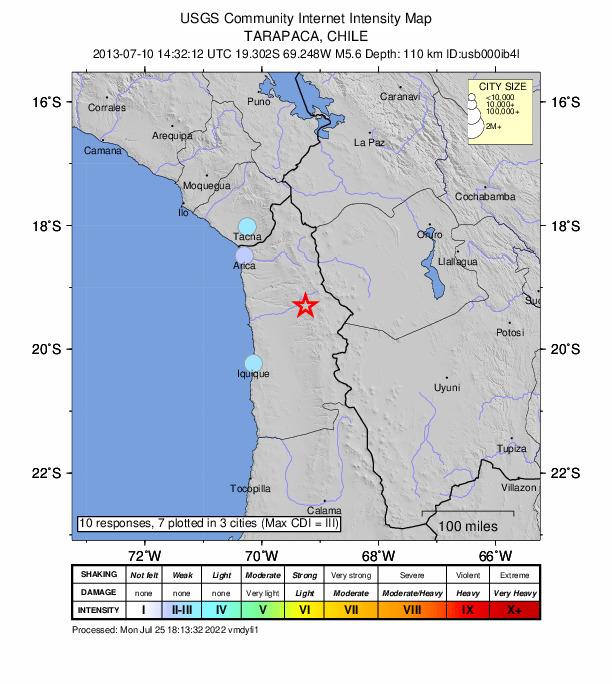 Did You Feel It? map: shaking reported by the public