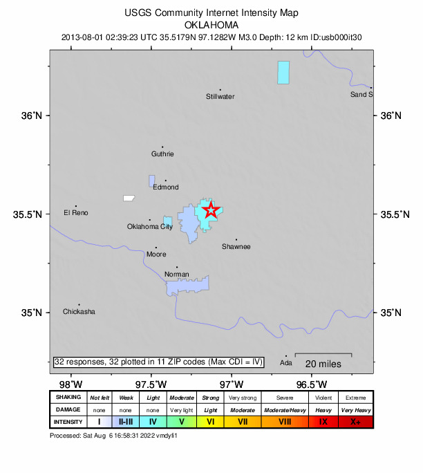 Did You Feel It? map: shaking reported by the public