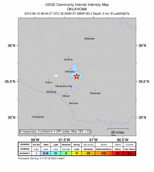Did You Feel It? map: shaking reported by the public