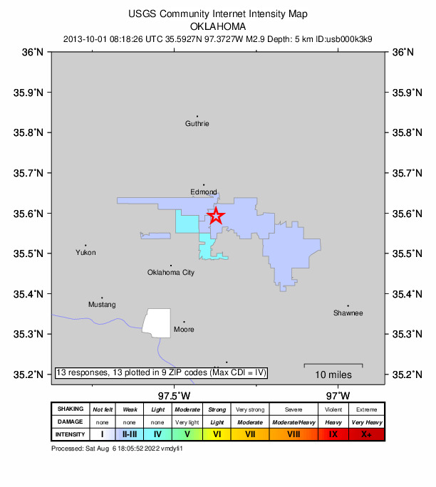 Did You Feel It? map: shaking reported by the public
