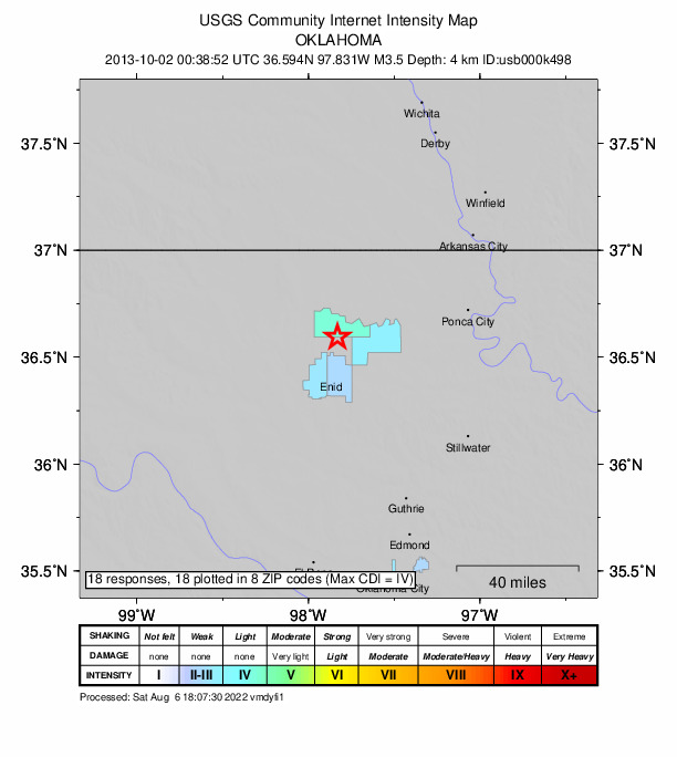 Did You Feel It? map: shaking reported by the public