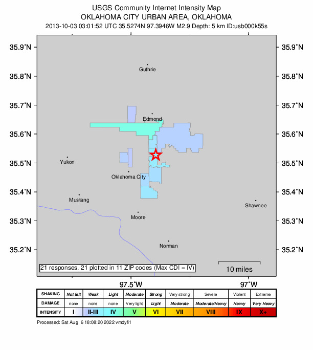 Did You Feel It? map: shaking reported by the public