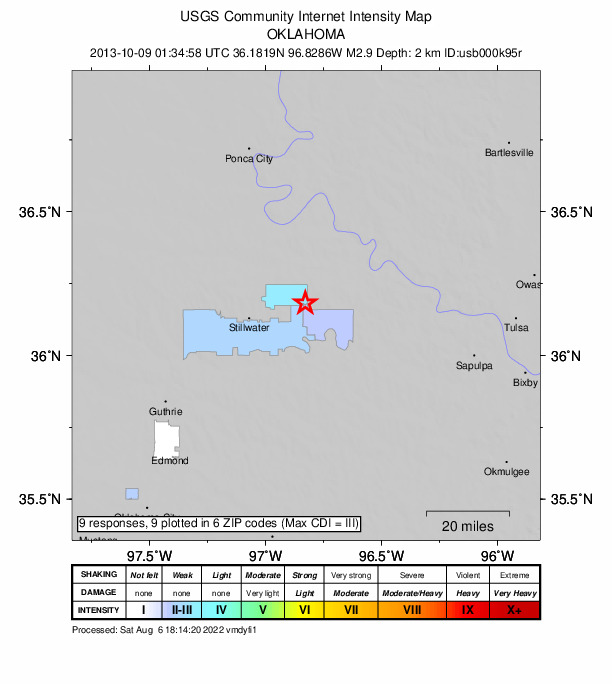 Did You Feel It? map: shaking reported by the public
