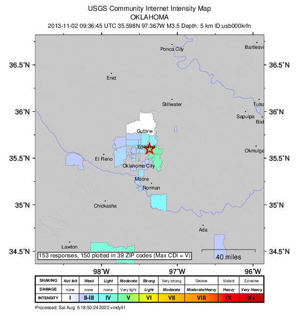 Did You Feel It? map: shaking reported by the public