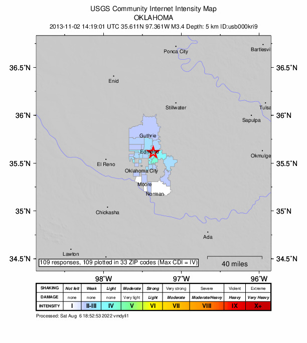 Did You Feel It? map: shaking reported by the public