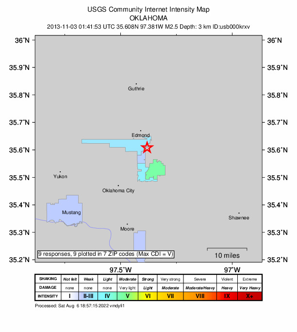 Did You Feel It? map: shaking reported by the public
