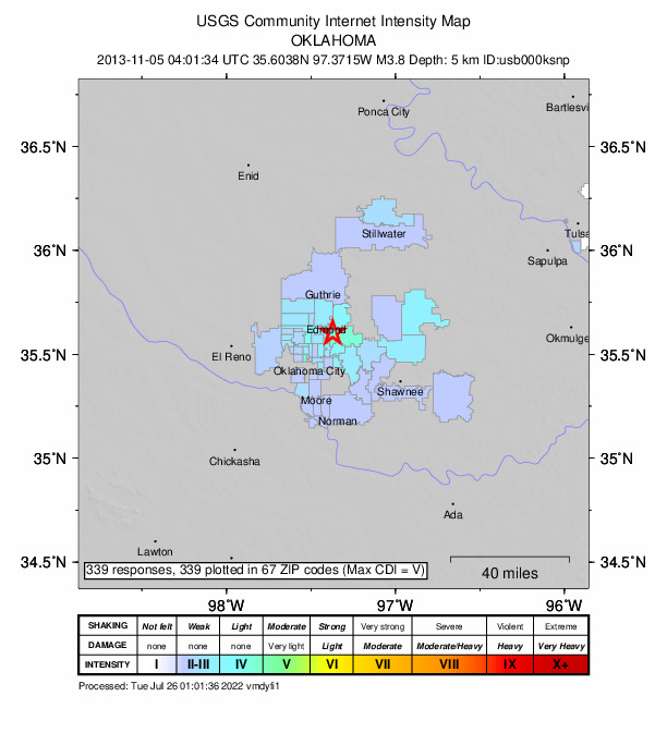 Did You Feel It? map: shaking reported by the public