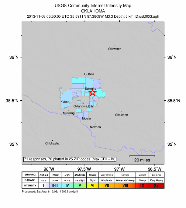 Did You Feel It? map: shaking reported by the public
