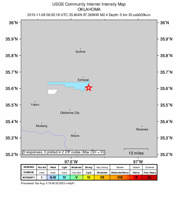 Did You Feel It? map: shaking reported by the public