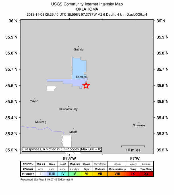 Did You Feel It? map: shaking reported by the public