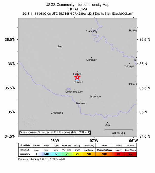 Did You Feel It? map: shaking reported by the public