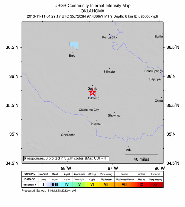 Did You Feel It? map: shaking reported by the public