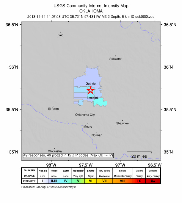 Did You Feel It? map: shaking reported by the public