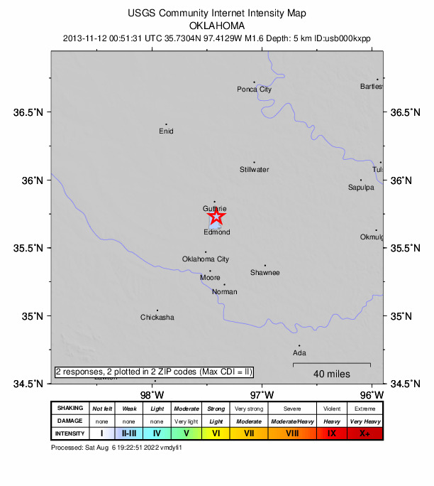 Did You Feel It? map: shaking reported by the public