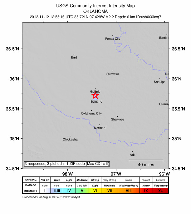 Did You Feel It? map: shaking reported by the public