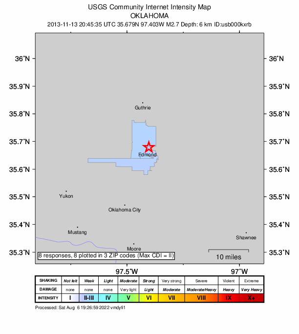 Did You Feel It? map: shaking reported by the public