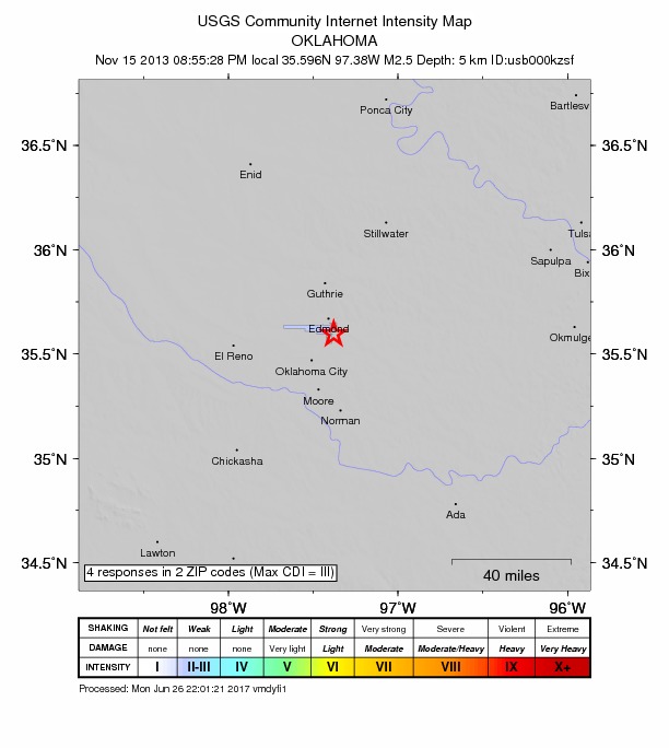 Did You Feel It? map: shaking reported by the public