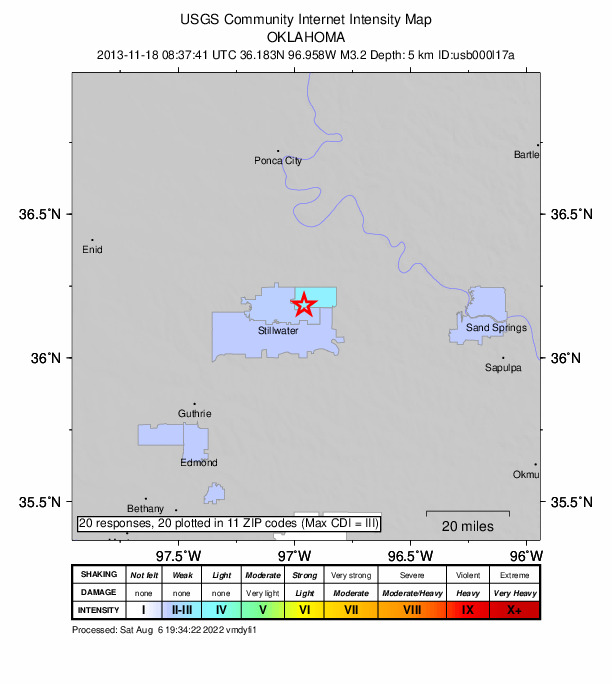 Did You Feel It? map: shaking reported by the public