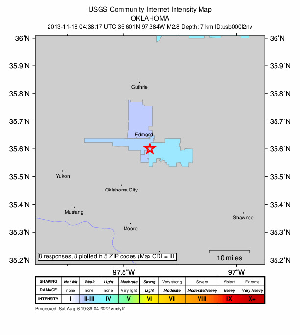 Did You Feel It? map: shaking reported by the public