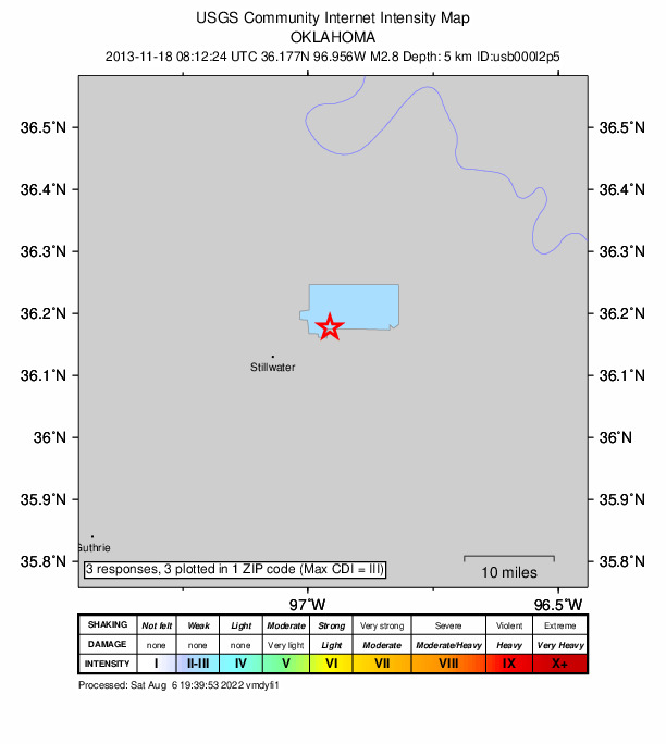 Did You Feel It? map: shaking reported by the public