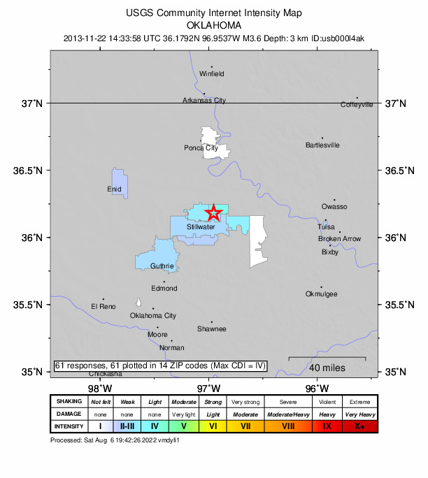 Did You Feel It? map: shaking reported by the public