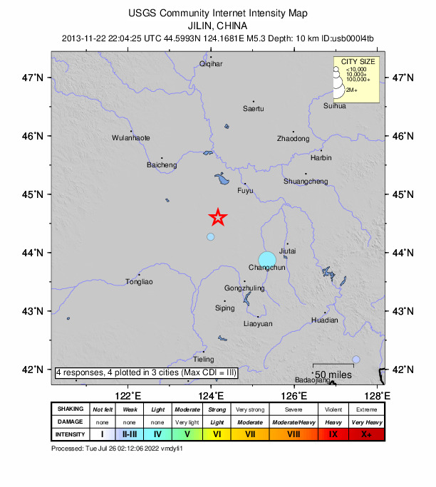 Did You Feel It? map: shaking reported by the public