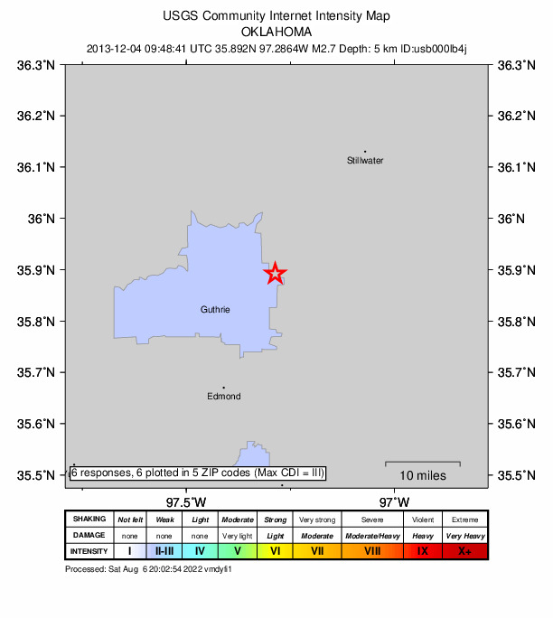 Did You Feel It? map: shaking reported by the public