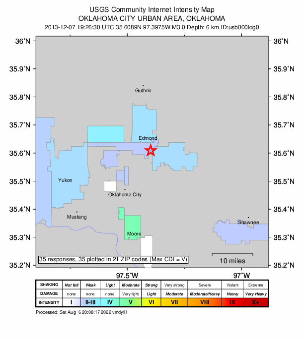 Did You Feel It? map: shaking reported by the public
