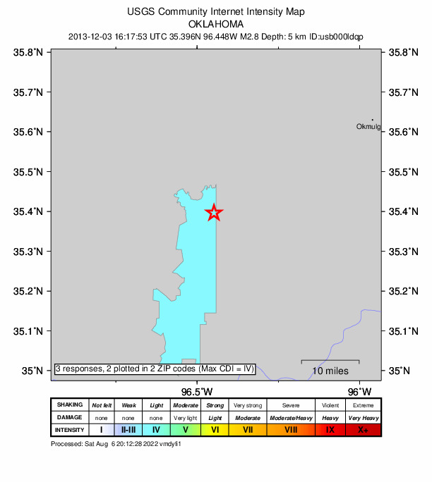 Did You Feel It? map: shaking reported by the public