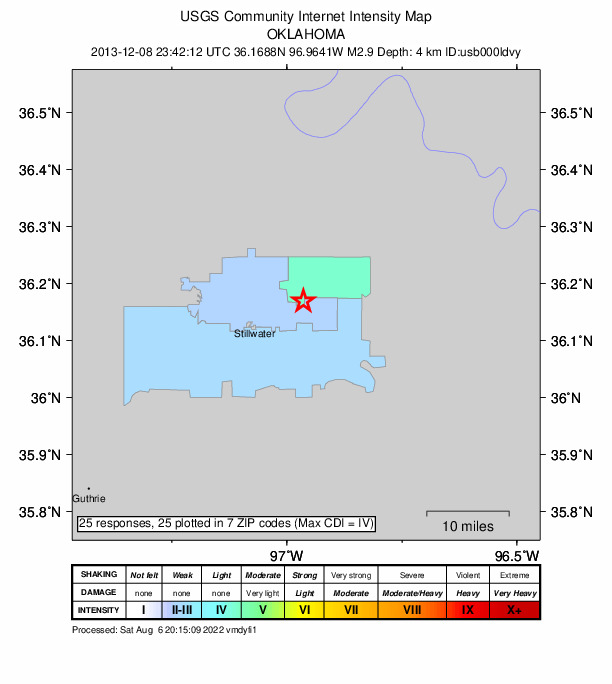 Did You Feel It? map: shaking reported by the public