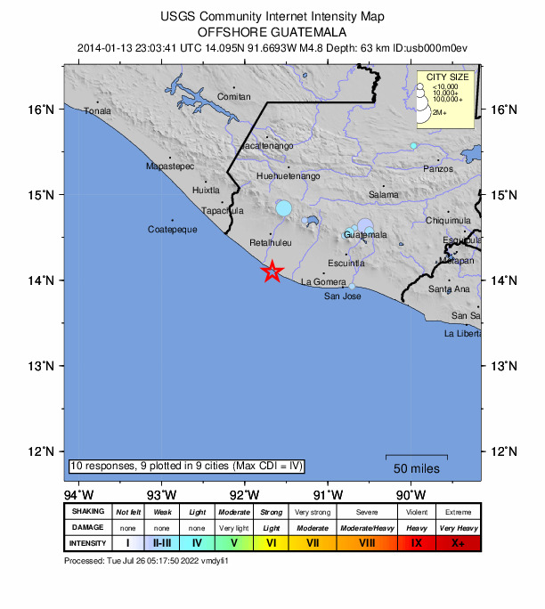 Did You Feel It? map: shaking reported by the public