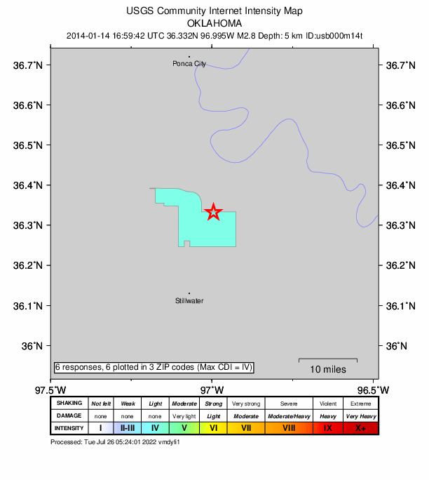 Did You Feel It? map: shaking reported by the public
