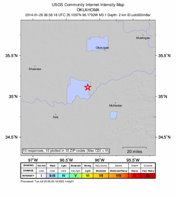 Did You Feel It? map: shaking reported by the public
