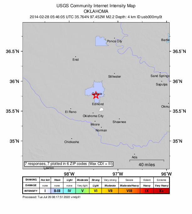 Did You Feel It? map: shaking reported by the public