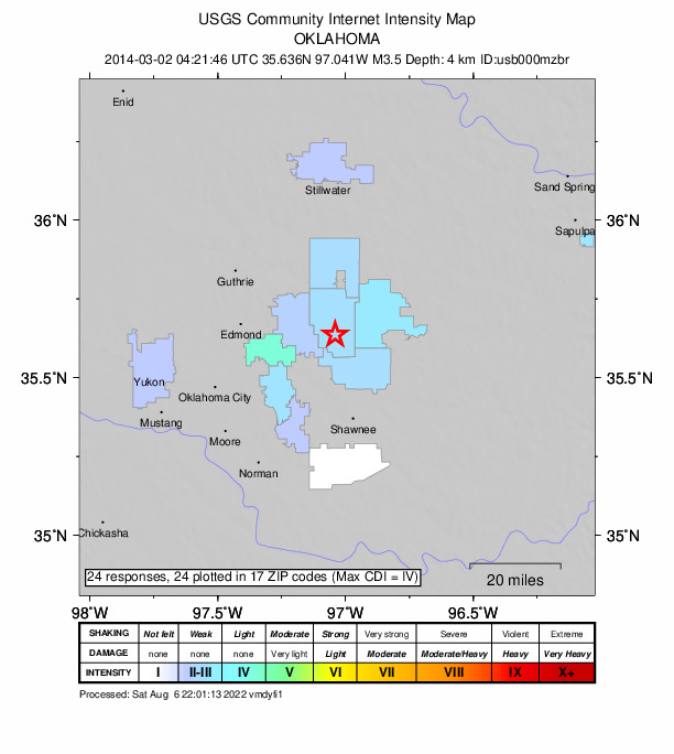 Did You Feel It? map: shaking reported by the public