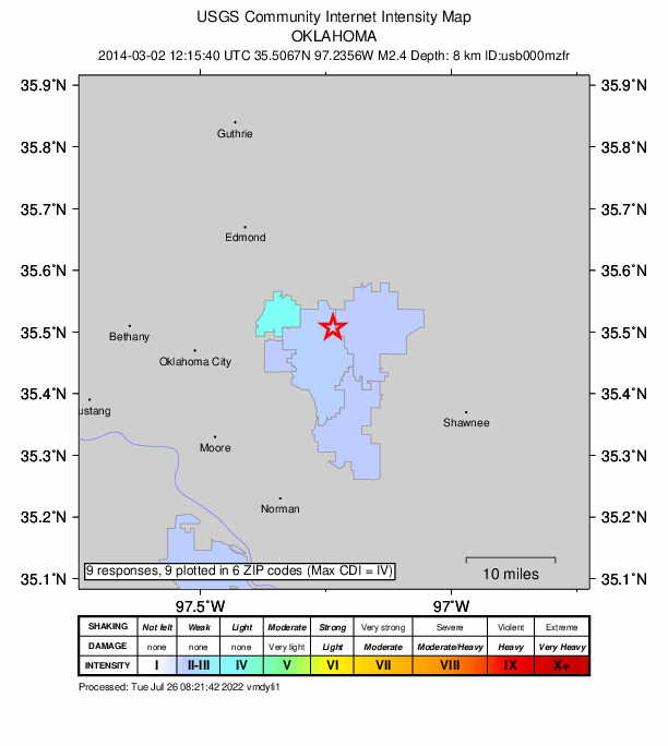 Did You Feel It? map: shaking reported by the public