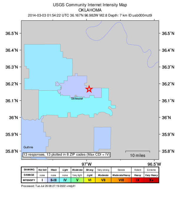Did You Feel It? map: shaking reported by the public