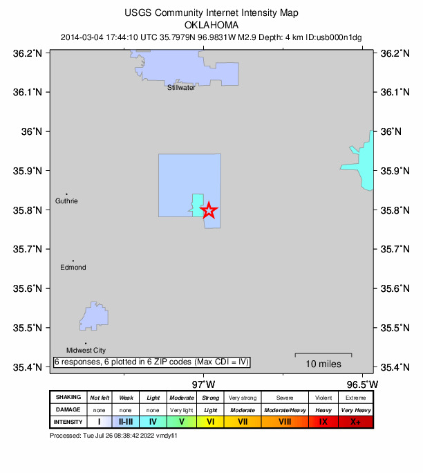 Did You Feel It? map: shaking reported by the public