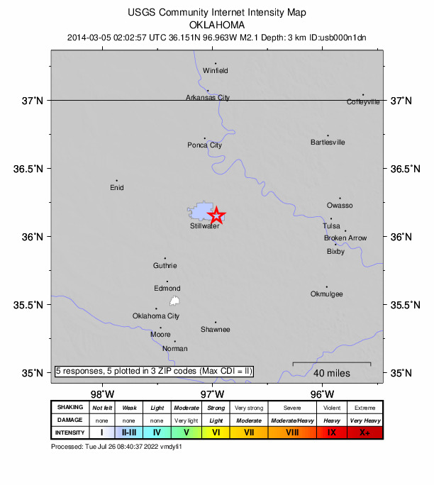 Did You Feel It? map: shaking reported by the public