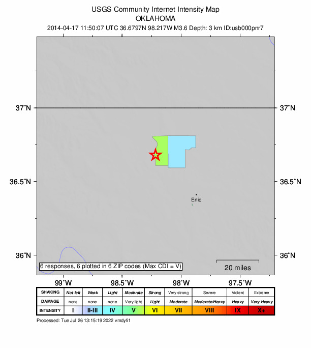 Did You Feel It? map: shaking reported by the public