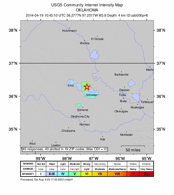 Did You Feel It? map: shaking reported by the public