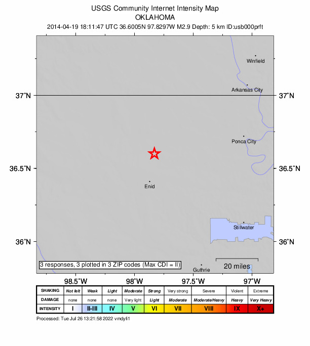 Did You Feel It? map: shaking reported by the public