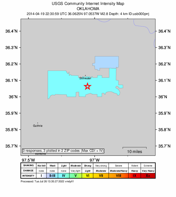 Did You Feel It? map: shaking reported by the public