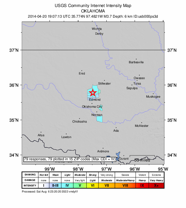 Did You Feel It? map: shaking reported by the public